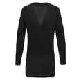 thumbnail image 1 of Premier - Chaqueta de punto larga con cuello en V para mujer (Negro), 1 of 3