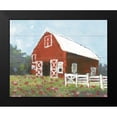 thumbnail image 2 of White Ladder 18x15 Black Modern Framed Museum Art Print Titled - Flower Field Barn, 2 of 5