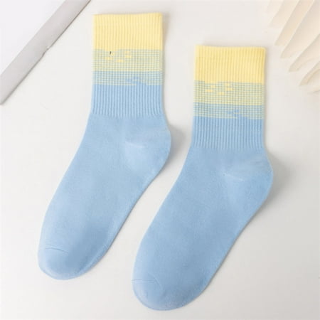 

2 packs* Christmas Socks Women Women Autumn And Winter Matching Gradient Printing Thickened Warm Mid Tube Socks Women Thick Socks
