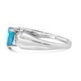 thumbnail image 4 of 14k White Gold Oval Blue Topaz And Diamond Ring, 4 of 6