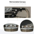 thumbnail image 4 of Outsunny Patio Lounge Chair with Cushioned Round Sofa Bed, Gray, 4 Pieces, Adjustable, 4 of 10