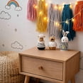 thumbnail image 6 of caiydramy Wooden Miniature Animal Figurines Baby Shower Tabletop Decorations, Black and White Small Bunny Chick Lamb Nursery Decor, Neutral Indoor Tiered Tray Shelf Room Mantel Desk Home Decor Set of, 6 of 8