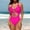 Hot Pink, variant on Cutout One Piece Swimsuits for Women Tummy Control Swimwear Tie Front Hot Pink Criss-Cross Back Monokini Ladies Bathing Suit