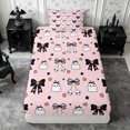 thumbnail image 4 of Erosebridal Spooky Bows Twin Sheets 3pcs,Cute Halloween Bedding,Pink,1 Flat Sheet, 1 Fitted Sheet and 1 Pillowcase, 4 of 6
