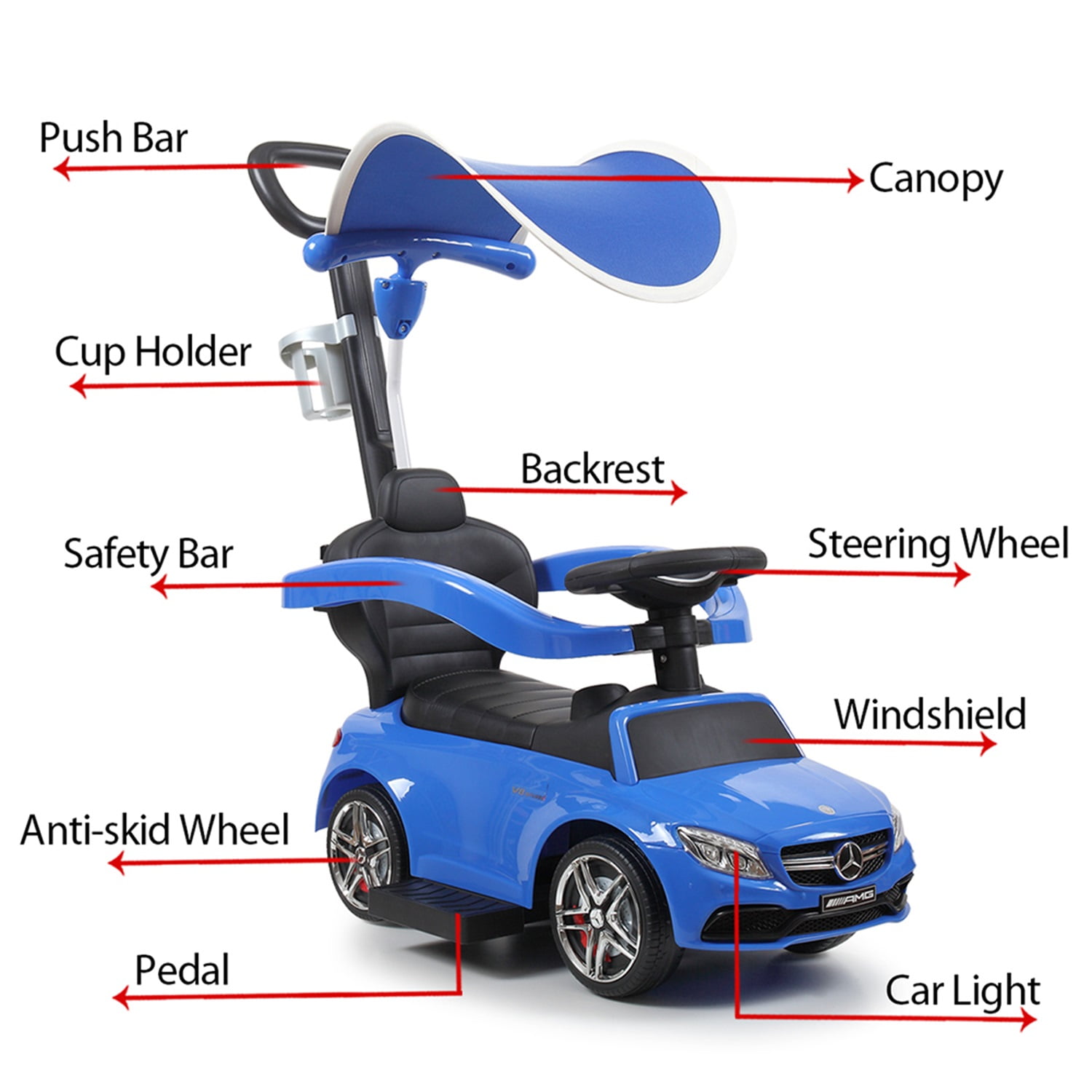 CIPACHO 3-in-1 Kids Ride On Push Car, Toddler 4 Wheels Push Car, w/ Horn, Music, Under Seat Storage, Parental Handle, Armrest Guardrails for Children Boys & Girls, CIPACHO 3-in-1 Kids Ride On Push Car, Toddler 4 Wheels Push Car, w/ Horn, Music, Under Seat Storage, Parental Handle, Armrest Guardrails for Children Boys & Girls,