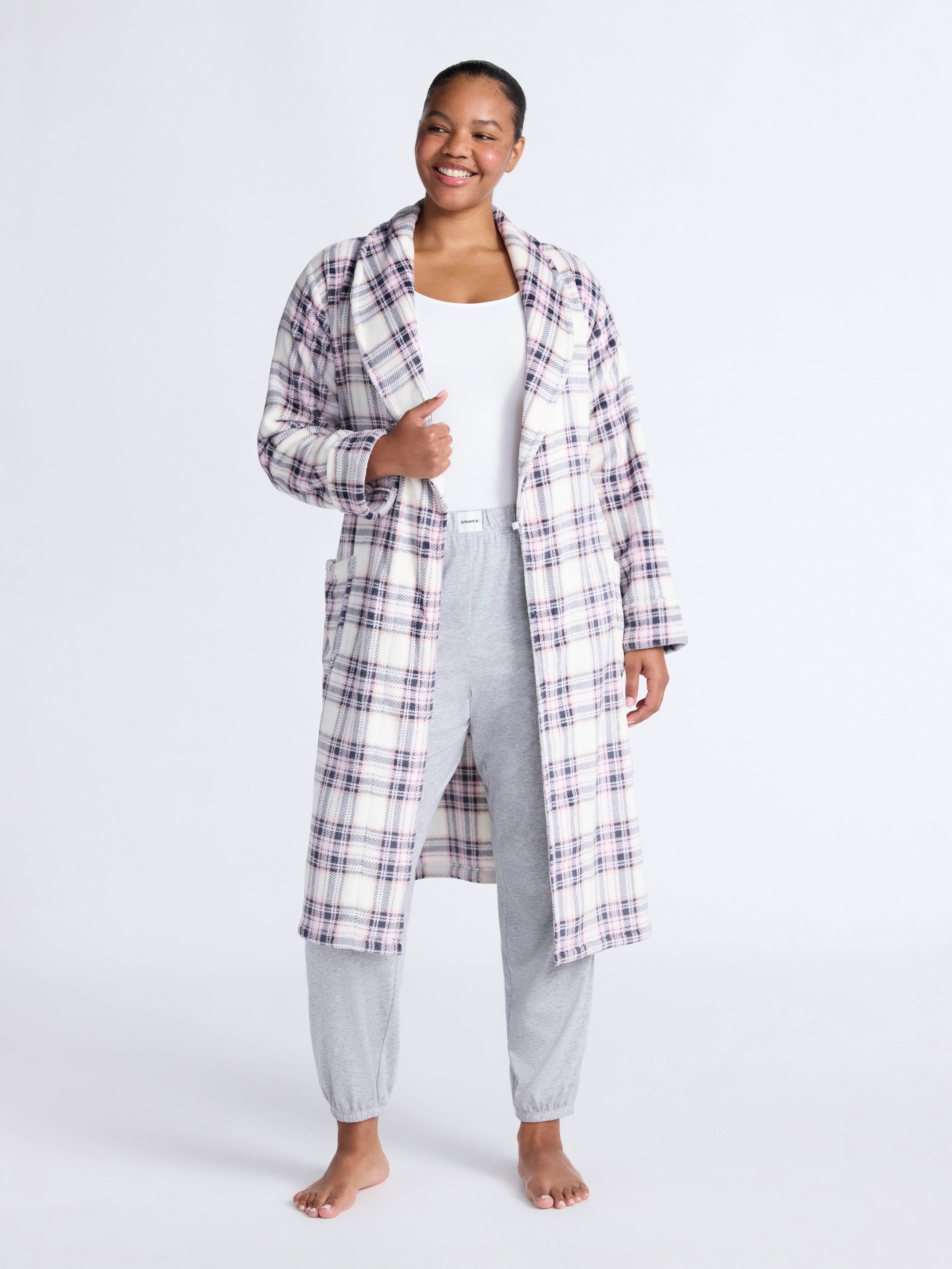 Joyspun Women's Plush Robe, Sizes S-3X