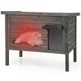 thumbnail image 1 of Gymax Maisonnette pour Chat en Bois Isolée avec Mousse Tout Autour, Isolée, Double Pièce, Extérieur, 1 of 10