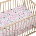 thumbnail image 6 of Bedtime Originals Floral Pink/Gray 2-Pack Fitted Crib/Toddler Sheet Set- Flower, 6 of 9