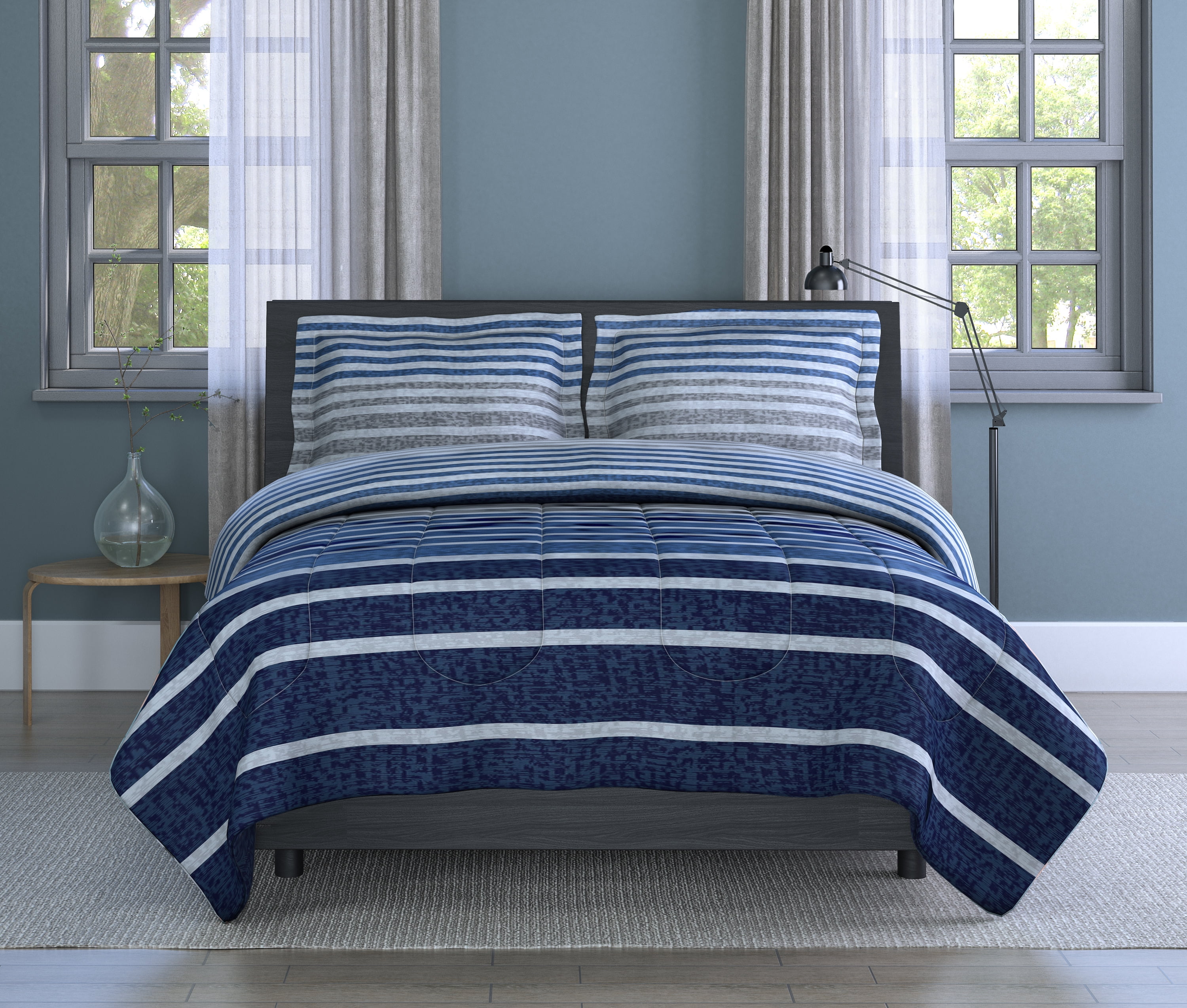 Inspired Surroundings 2Piece Twin/Twin XL Comforter Set, Blue Harper
