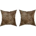 thumbnail image 6 of Brown Leopard Throw Pillow Cover - 2 Pcs Cheetah Pillow Case 20x20 inch Cotton Soft Animal Print Pillows Covers Decorative Cushion Cover for Home Couch Bed Sofa Double Side Printed, 6 of 6