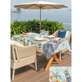 thumbnail image 4 of Outdoor Tablecloth with Umbrella Hole and Zipper, Happy Easter Rectangle Table Cloth 60x84 Inch Waterproof Tablecloth, Spring Bunny Easter Eggs Floral Teal Wood Picnic Table Cover for Patio Camping, 4 of 7