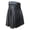 Black, variant on Mens Fashion Scottish Style Leather Kilt