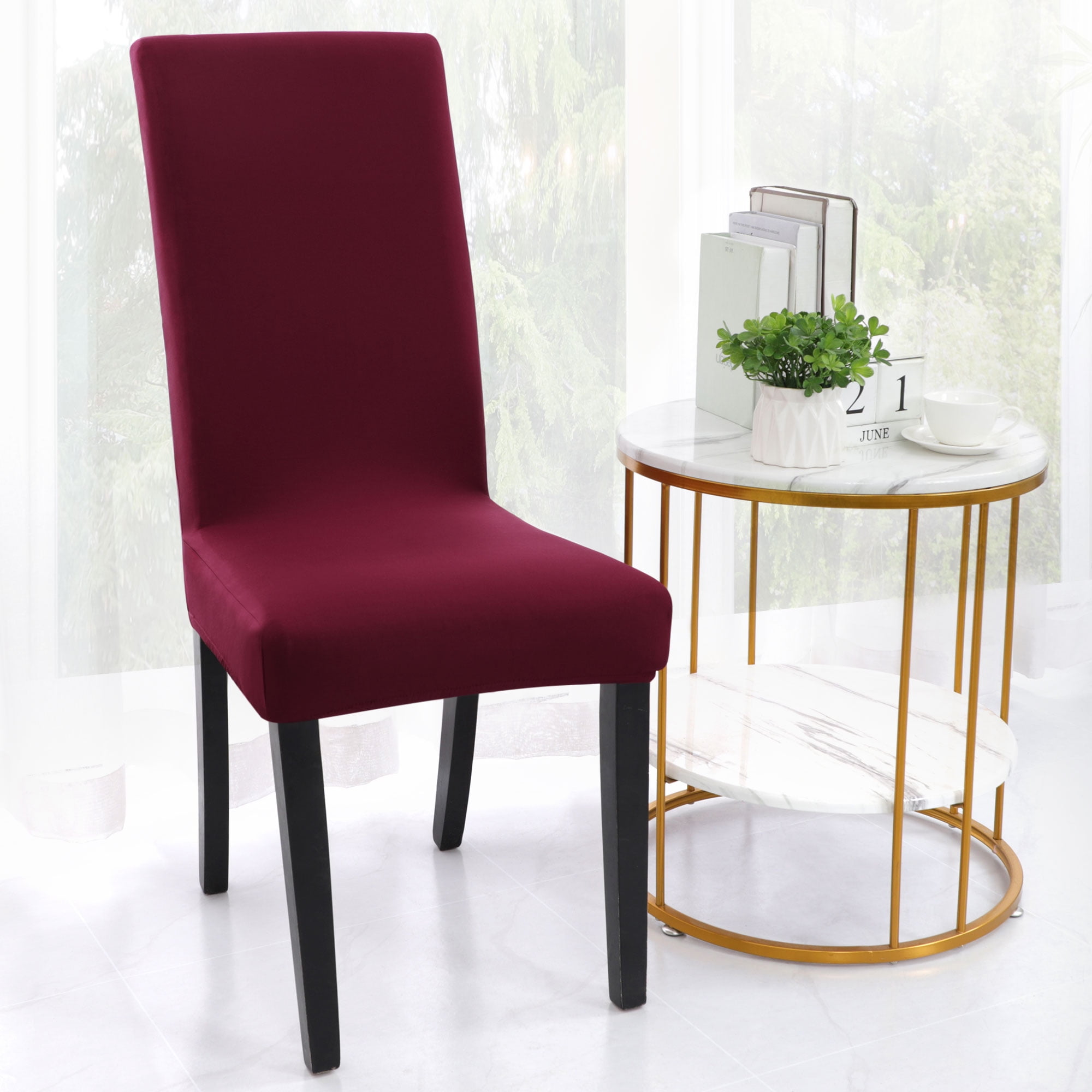 Details about   Waterproof PU Leather Stretch Dining Room Chair Cover Wedding Banquet Seat Cover 