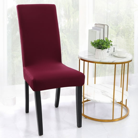 REGALWOVEN 4Pcs Washable Stretch Chair Cover Removable Seat Protectors for Dining Room Burgundy