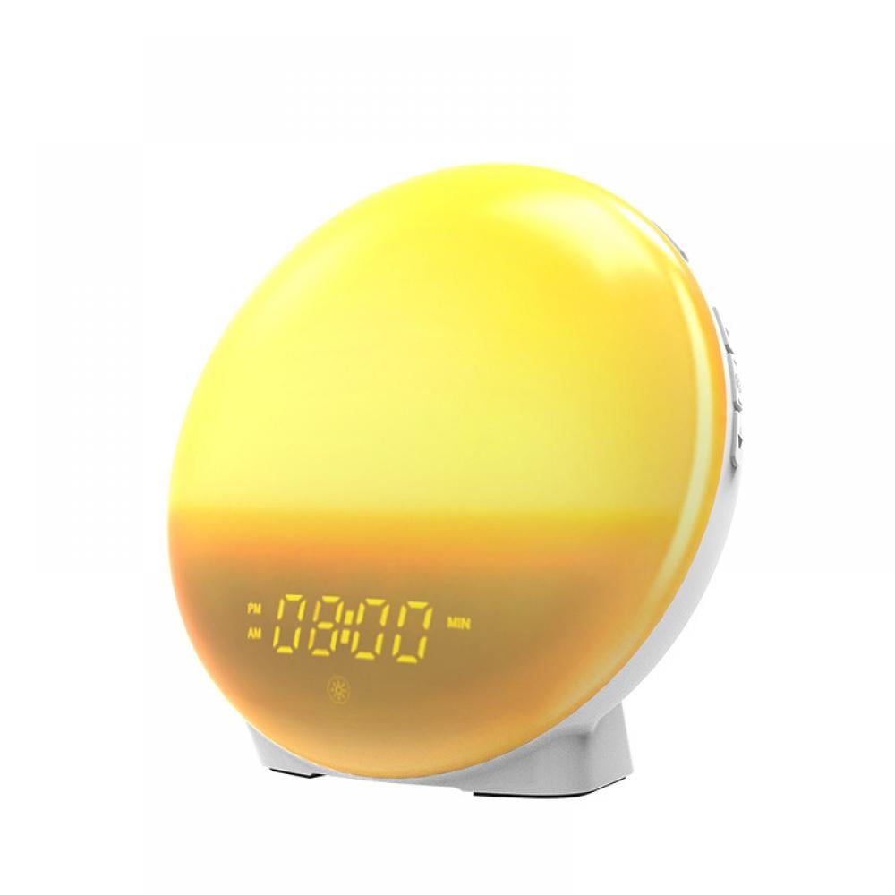 Light Alarm Clock & 7 Colors Snooze Sunlight Alarm Clock 7 Sounds Ideal for Gift Sleep Aid FM Radio Wake Up Light Sunrise Alarm Clock & Dual Alarms Loud Alarm Clock for Heavy Sleepers Adults 