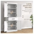 thumbnail image 6 of 72" Kitchen Pantry Cabinet with Barn Doors, Freestanding Food Storage, 5 Adjustable Shelves, White, 6 of 9