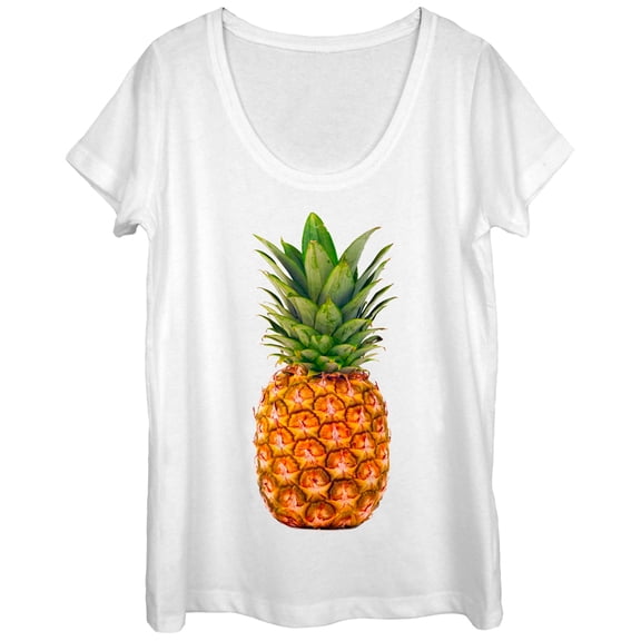 Women's Lost Gods Cool Pineapple Scoop Neck White X Large