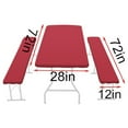 thumbnail image 3 of Picnic Table Cover with Bench Covers Fitted Tablecloth, 3-Piece Set Table Clothes for 6 Foot Rectangle Tables Oxford Cloth Backing with Elastic Edge Red, 3 of 6