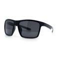 thumbnail image 5 of Polarized Color Mirror Mens Rectangle Sport Horn Rim Plastic Sunglasses Black Grey - Black, 5 of 8