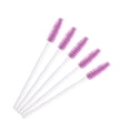 thumbnail image 1 of Nvzi 200 piezas de cepillos desechables para rímel de pestañas, para extensiones de pestañas, cejas y maquillaje (varilla blanca con cabeza morada), 1 of 2