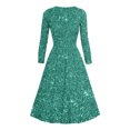 thumbnail image 3 of 2025 Clearance, Sparkly Long Sleeve Homecoming Dresses for Teens Tiered Aline Short Prom Dress, 3 of 3