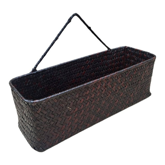 Hanging Basket Storage Baskets Containers Organizer Box 12*4in Rectangular Home Organizers Willow Wall Flower