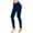 Navy, variant on Fsqjgq Leggings with Pockets for Women Solid Black Running Sports Fitness Yoga Leggings High Waisted Compression Pants Tights Navy L
