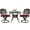 Red, variant on VIVIJASON 3-Piece Patio Bistro Set, Outdoor All-Weather Cast Aluminum Furniture Dining Set, Include 2 Swivel Chairs and 34.5" Round Table w/Umbrella Hole for Balcony, Lawn, Garden (Red Cushion)