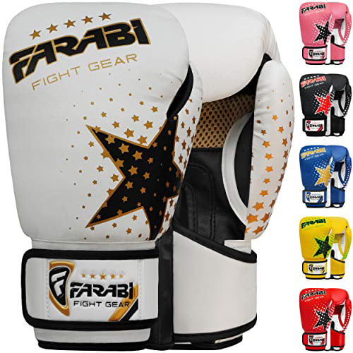 Farabi Kids Junior Boxing Gloves Muay Thai Training Punching Bag Mitts Blue 