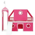 thumbnail image 5 of Aukfa Princess Low Loft Bed with Slide - Twin Size Castle Bed with Tent and Tower for Kids - Pink, 5 of 8