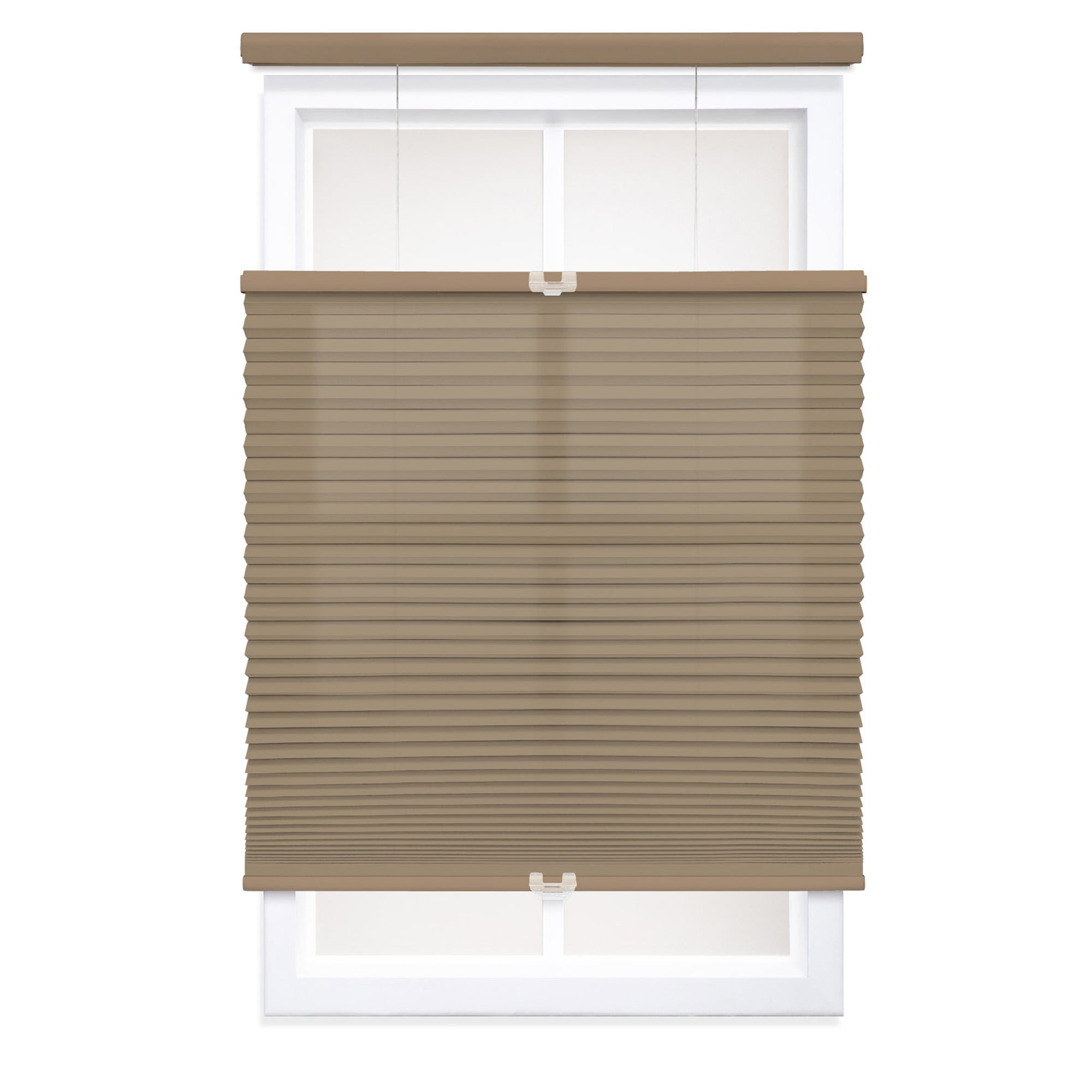 Regal Living Top Down Bottom Up Light Filtering Cordless Cellular Shade, Latte - 34.5" W x 48" L