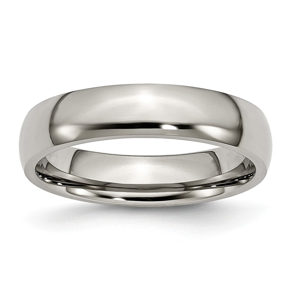 Diamond2Deal Titanium Flat 5mm Polished Band Ring for Women