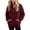 Wine, variant on hoksml Women's Corduroy Henley Sweatshirt Stand Collar Pocket Long Sleeve Loose Pullover for Casual Travel Soft