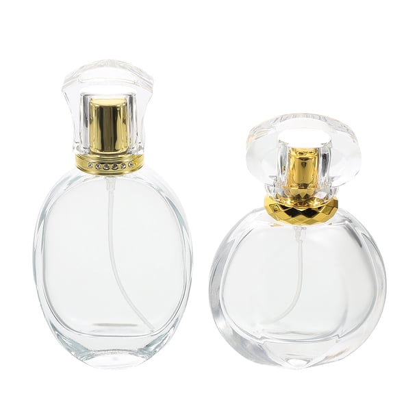 2 botellas de perfume de viaje recargables, portátiles, de vidrio, con pulverizador para muestras de perfume, 50 ml, vacías, con pulverizador de niebla fina