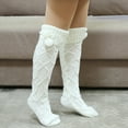 thumbnail image 2 of Fgnfyis Autumn Winter Knitted Over Knee High Tube Socks Long Stacked Wool Blend Breathable Stockings For Women Comfort White One Size, 2 of 3