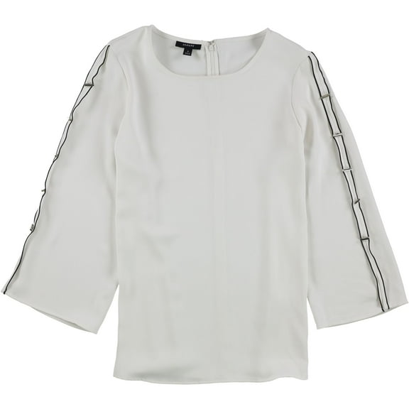 Alfani Womens Embellished Sleeve Pullover Blouse, White, Small