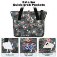 thumbnail image 2 of Tote Bag for Women - Rottweiler Dog and Flower Floral Shoulder Bag - Large Utility Work Duffle Bag with Zipper Handbag for Travel, Work, Sprots, 2 of 5