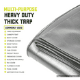 thumbnail image 7 of Core Tarps 8 Mil Heavy Duty Tarp Camping Tarpaulin Waterproof Cover, Silver/Black 16′ X 20′Ft, 7 of 7