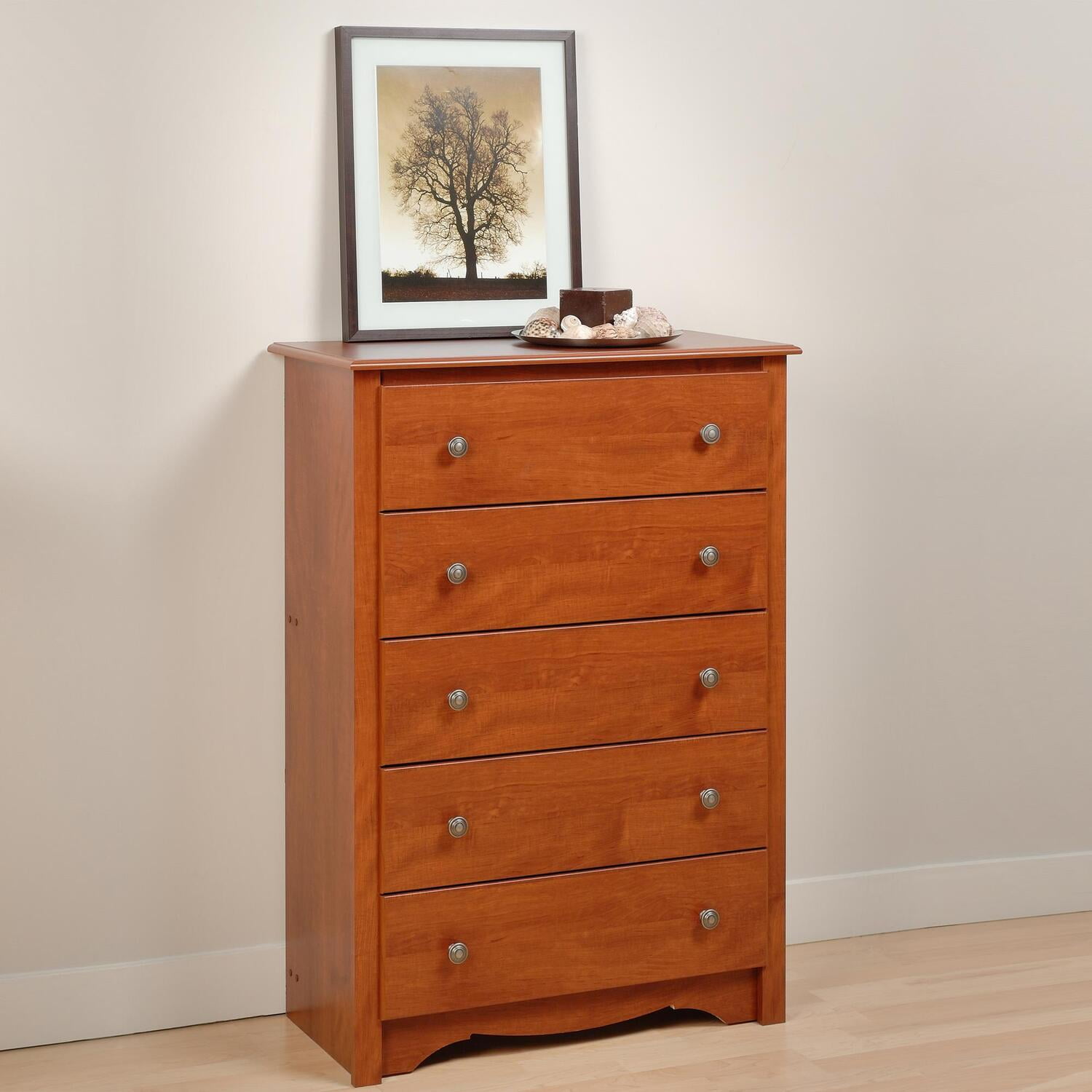 Prepac Monterey 5 Drawer ChestFinishCherry