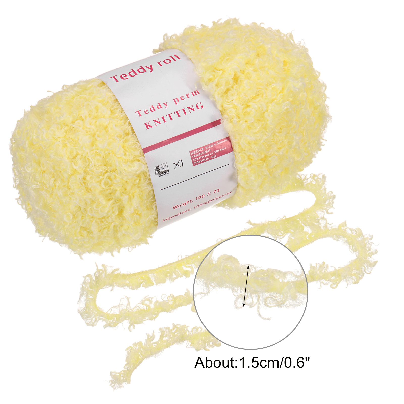 3 Skeins Eyelash Yarn Polyester Yarn Fur Soft Fluffy Chunky Yarn Fuzzy Eyelash Yarn Yellow for Crocheting Knit DIY Clothes Bag - 55Yard/50m, 3.53oz x 3
