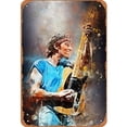thumbnail image 1 of Placa Metal Vintage GuitarristaBruce Pintura Hierro Rectangular Arte Pared 20x30cm, 1 of 9