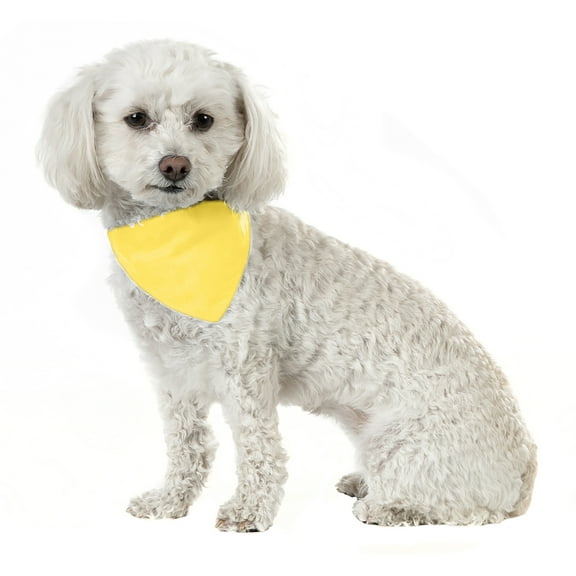 3 Pack Solid Cotton Dog Bandana Triangle Bibs - Small & Medium Pets (Yellow)