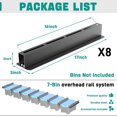 thumbnail image 2 of Ceiling Storage Rack, Heavy Duty Overhead Storage Rack for Garage, Adjustable Ceiling Bin Storage System, 8 Sets for 7 Bins, 16 Inch, 2 of 7