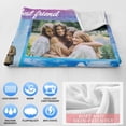 thumbnail image 5 of Personalised Blanket Custom with Picture Text Throw Blanket, Customized Photo Gift Birthday, Holiday, for Dad, Mom, Kids, Pet, Friends or Couples (1 Photo), 5 of 6