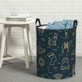 thumbnail image 3 of DouZhe Waterproof Collapsible Large Laundry Baskets, Ancient Egyptian Symbols Prints Circular Hamper with Handles, 3 of 7