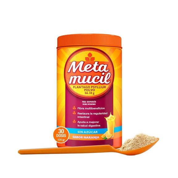 Metamucil Fibra Natural Sabor Naranja 174g 30 dosis