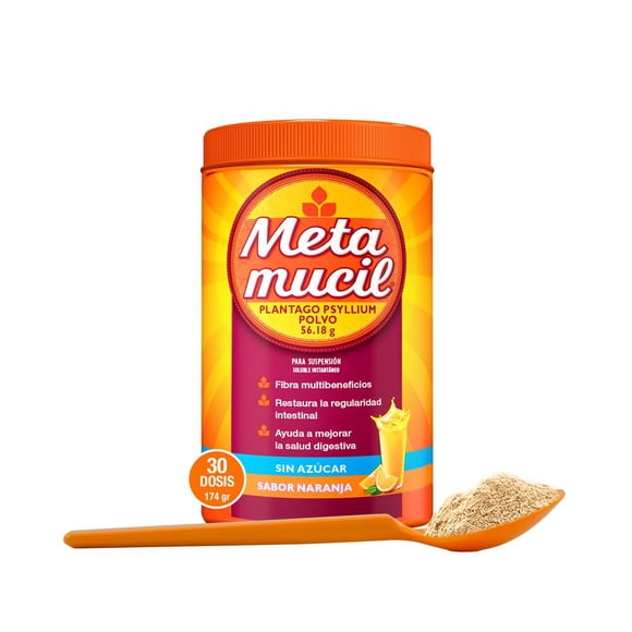 Metamucil Fibra Natural Sabor Naranja 174g 30 dosis