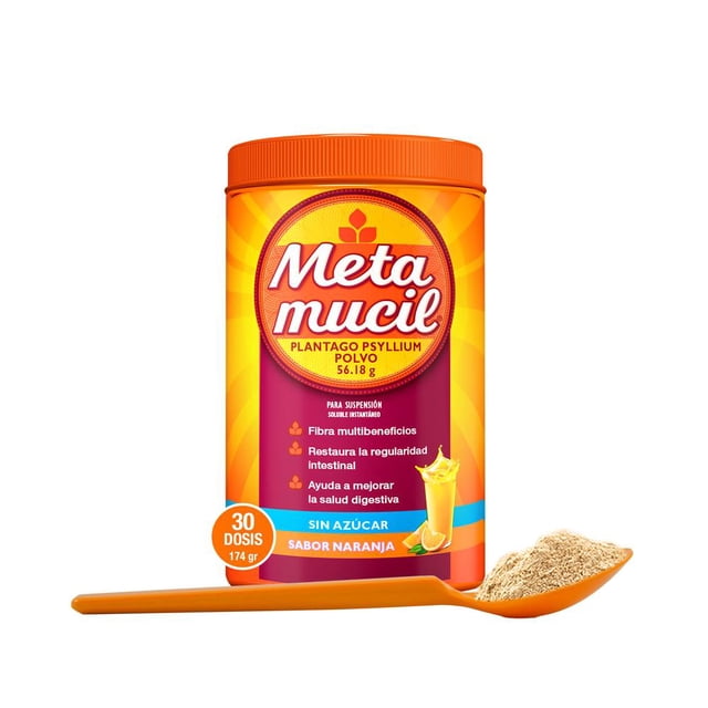 Metamucil Fibra Natural Sabor Naranja 174g 30 dosis