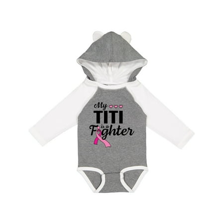

Inktastic Breast Cancer Awareness My Titi is a Fighter Gift Baby Boy or Baby Girl Long Sleeve Bodysuit