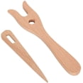 thumbnail image 5 of Juego de tenedores de tejer, tenedor de tejer de madera y gancho de ojo grande, 5 of 5